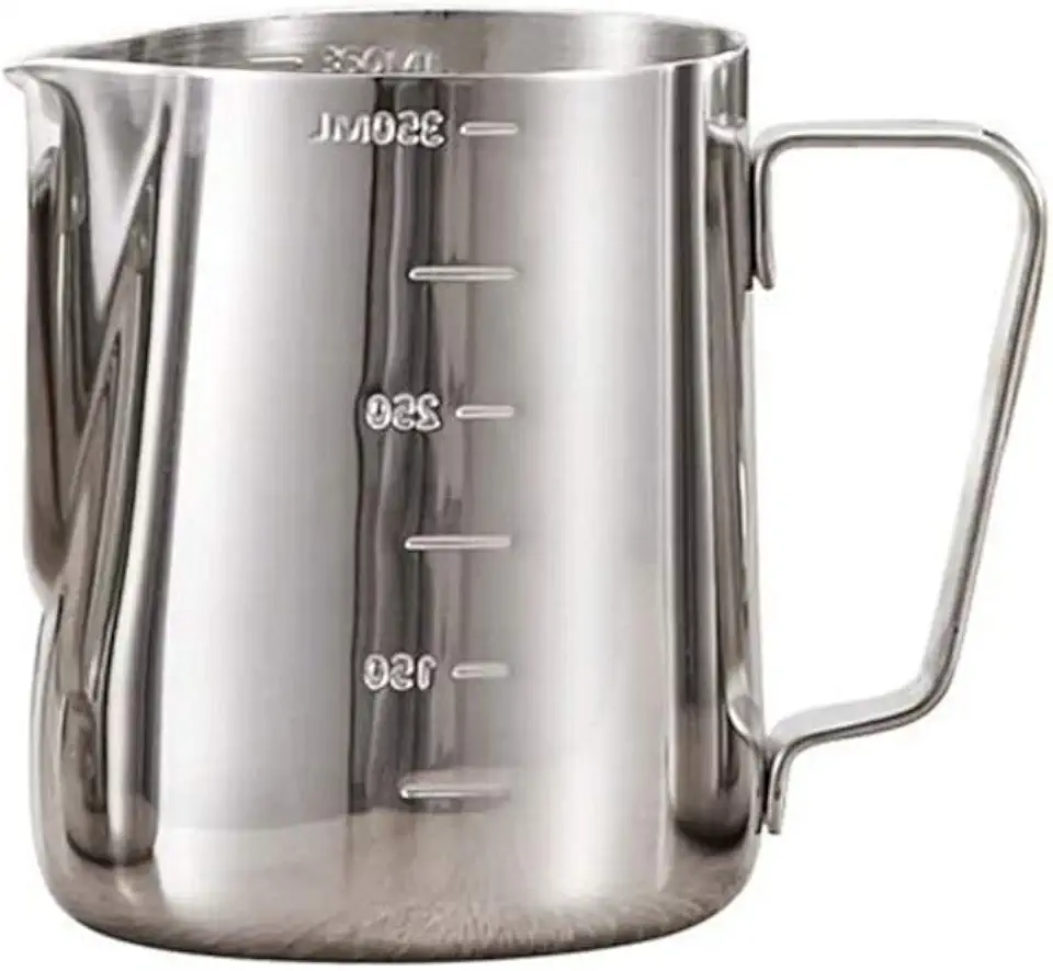 Jarra de Leite Yardwe 350 ml Prata Espumador de Leite Aço Inoxidável Barista