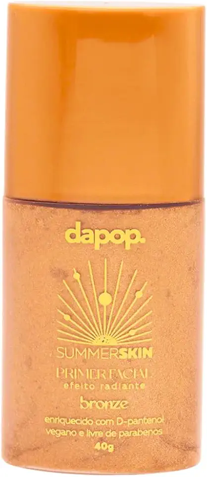 Primer Facial Glow Bronze Dourado Efeito Pele Iluminada Radiante para Pele Média e Morena