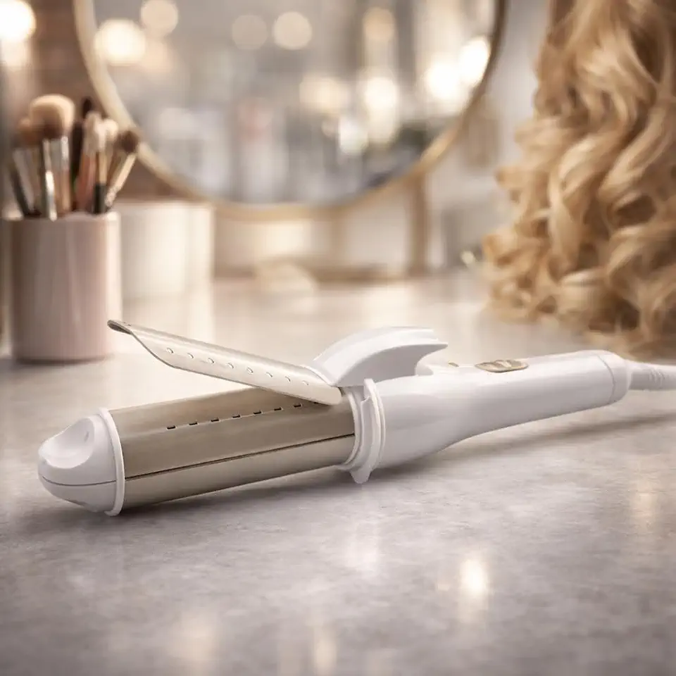 Chapinha Modeladora de Cachos Profissional 2 em 1 Bivolt, Revestimento Alumínio, Aquecimento Rápido, Controle de Temperatura, Ondulador de Cabelo, Cachos Definidos, Uso Doméstico e Salão MaxPotente Prime