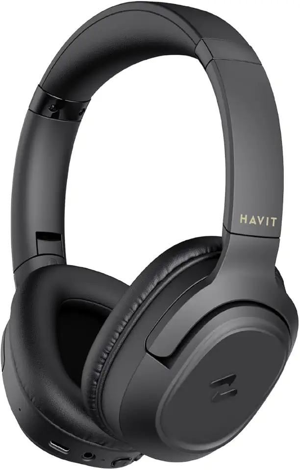 Fone de Ouvido Sem Fio Havit H612BT Bluetooth, Até 50 Horas de Duração da Bateria Cor Preto