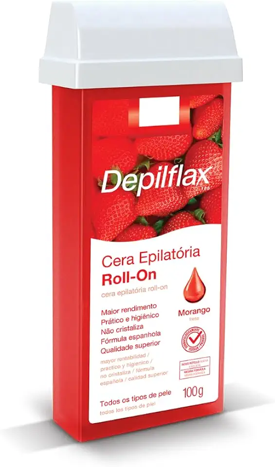 Depilflax – Cera Depilatória Roll-On Morango 100g