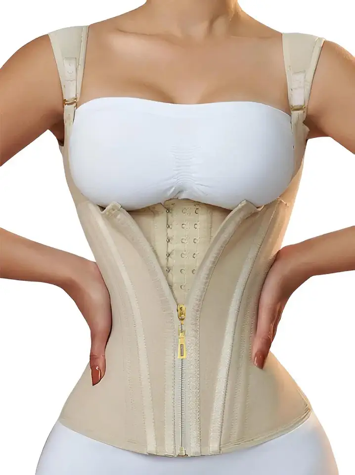 Cinta Modeladora SlimShape de Alta Compressão e Durabilidade. Redutor de Medidas que Controla a Barriga, com Efeito Sauna, Material Premium, o Shaper dos Sonhos. Fivela e Zíper, Transforme seu Corpo