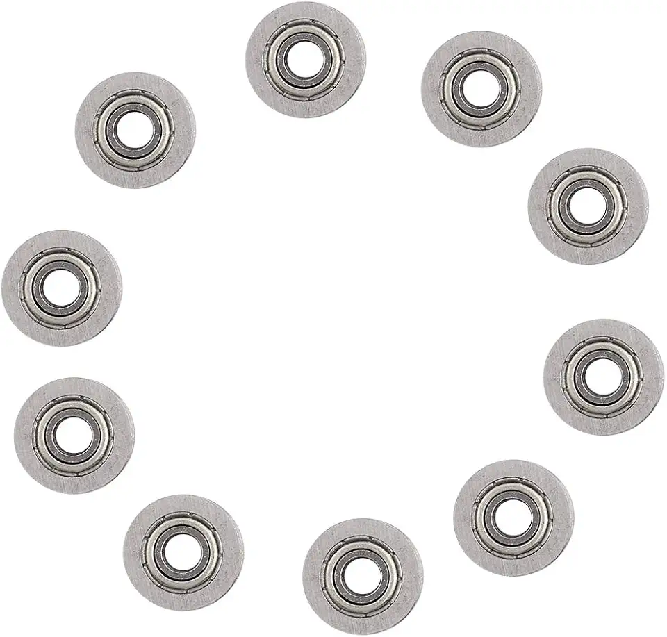 Yinhing Polia de Rolamento de Carrinho Zipline, Aço Pul U624zz, 10 Peças, Rolamentos de Aço Carbono 4x13x7mm, Rolamentos u para Sistemas de Movimento Linear Ferroviário