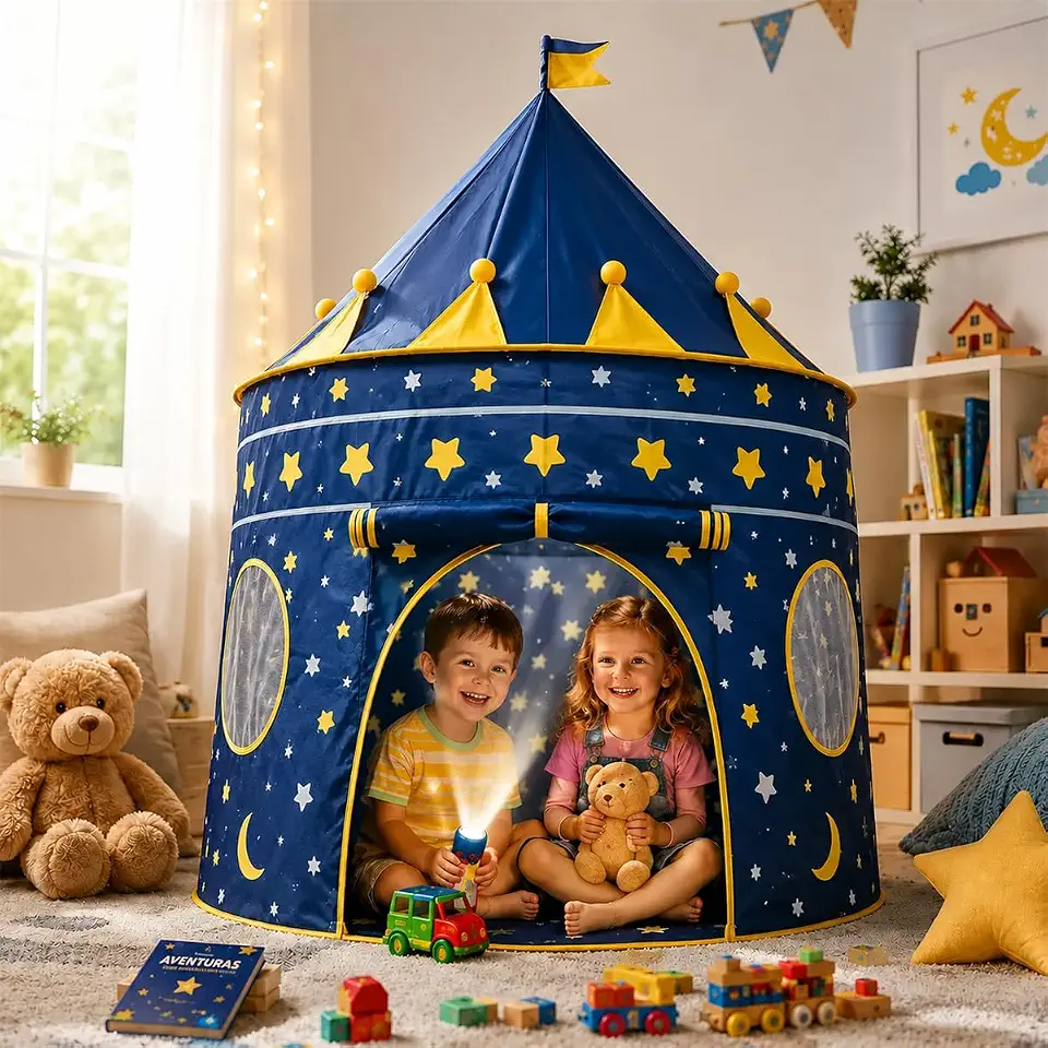 Barraca Infantil Cabana e Castelo dos Príncipes Azul | Cabana Dobrável, Para Menino, Tenda Cabaninha