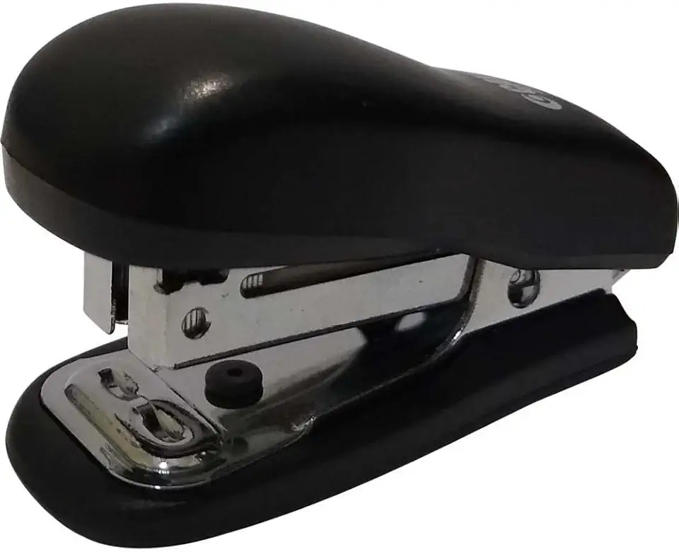 Grampeador Mini Preto C/Extrator P/10 Folhas - 01 Unidade Cavia, Multicor