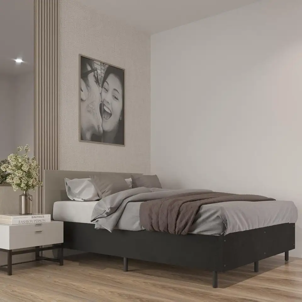 Cama Box Casal Confort com Acabamento Suede - ViaNossa