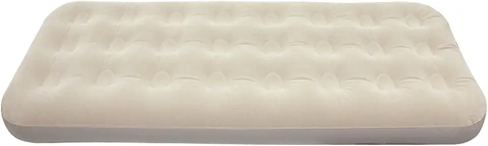 Colchão Inflável Solteiro - Colchão de Ar para Camping, Casa e Visitas - 186x76x22cm - Estrutura Honeycomb Reforçada (Bege)