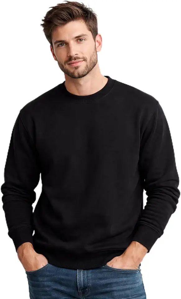 Moletom Blusa de Frio Masculino Feminino Flanelada Unissex Gola Redonda Liso Sem Capuz Macio