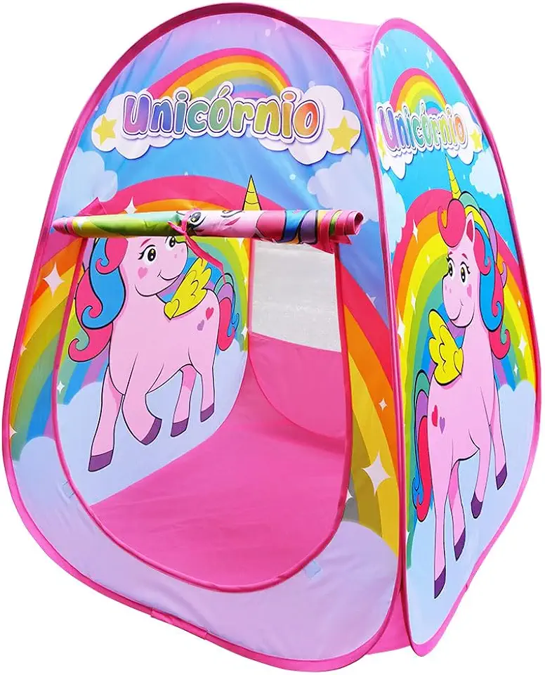 DM Toys Barraca Infantil Dobrável Unicórnio Rosa