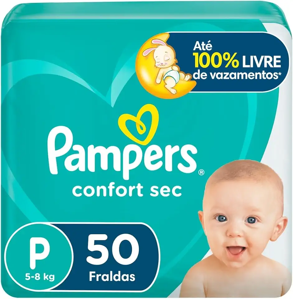 Fralda Pampers Confort Sec Tamanho P 50 Unidades