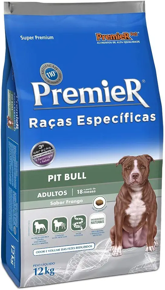 Ração Premier Raças Específicas Pitbull para Cães Adultos - 12kg Premier Pet Adulto