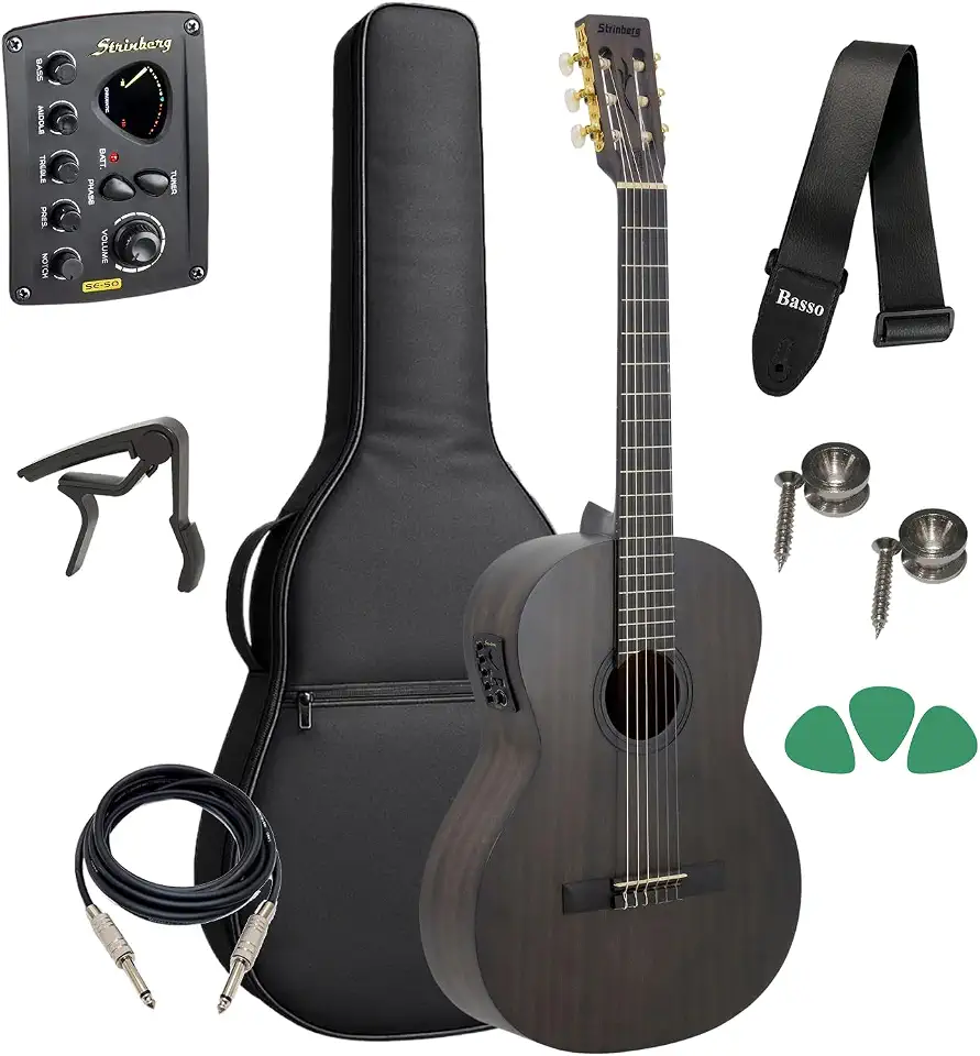Violão Elétrico Strinberg Fs3c Nylon Tobacco Tos +acessorios