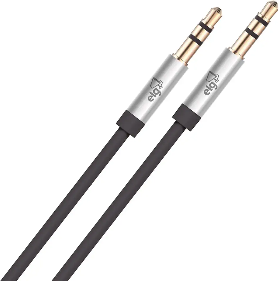 ELG, P3520HD, Cabo Estéreo Auxiliar de Áudio 2m, Conector P2 X P2, Conectores de 3.5mm Banhados a Ouro, Alta Definição Sonora, Cabo Emborrachado Flexível, Preto