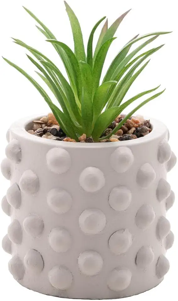 WOLFF - Cachepot de Cimento com Suculenta Bubbles Cinza Claro 7,5cm x 10,5cm