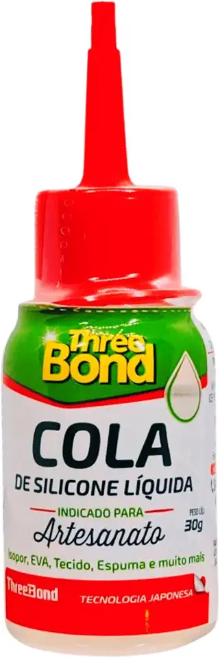 Cola de Silicone Líquida 30g ThreeBond | Artesanato, EVA, Isopor | Transparente, Sem Manchas | Uso Escolar