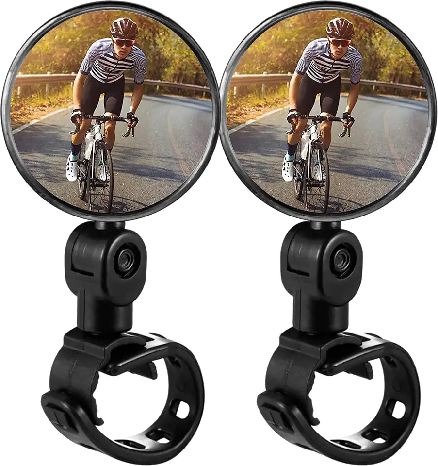 Kit 2un Espelho Retrovisor Bike Bicicleta Giratório 360º Convexo Para Guidão Amplo Ângulo de Visão e Mais Segurança no Pedal Ciclismo