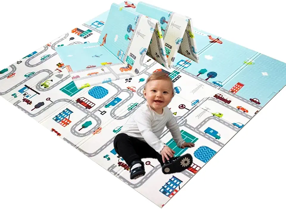 Tapete Térmico Emborrachado Dupla Face Infantil para Atividades Cidade 1,50 x 2,00M