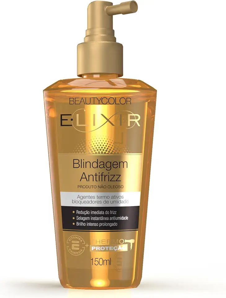 Blindagem Antifrizz E.lixir BEAUTYCOLOR - Selagem Instantânea, Blinda os Cabelos contra a Umidade e Formação do Frizz - 150ml
