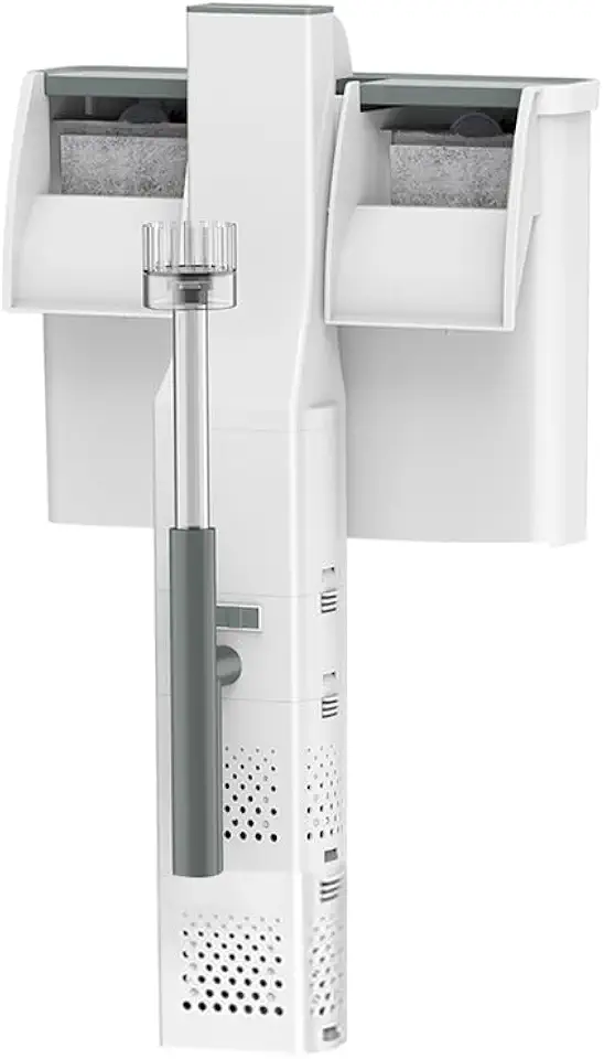 Filtro Aquario Cascata Hang On 5w 500l/h Silencioso com Filtragem Tripla Oil Film Skimmer Filtro para Aquario De Fluxo Ajustável, Adequado para Água Salgada E Água Doce de até 60 Centimeters (220V)