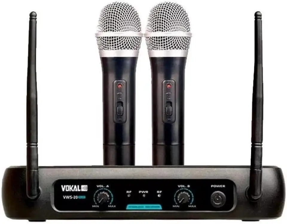 Microfone Sem Fio Duplo Vokal VWS 20 Plus