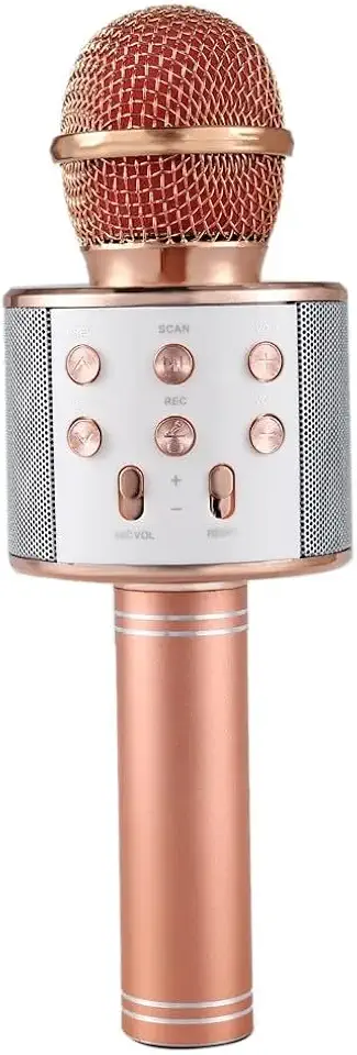 Microfone Profissional Bluetooth Sem Fio Handheld Karaoke Ktv Usb Jogador Alto-falante Rosê