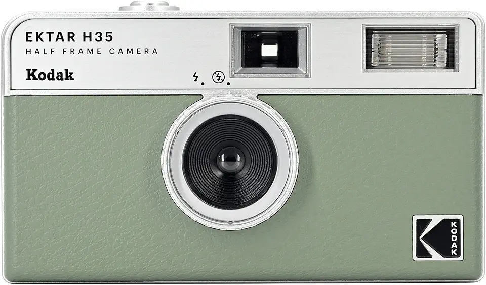 KODAK Câmera de filme EKTAR H35 de meio quadro, 35 mm, reutilizável, sem foco, leve, fácil de usar (filme e bateria AAA não estão incluídos) - Sage