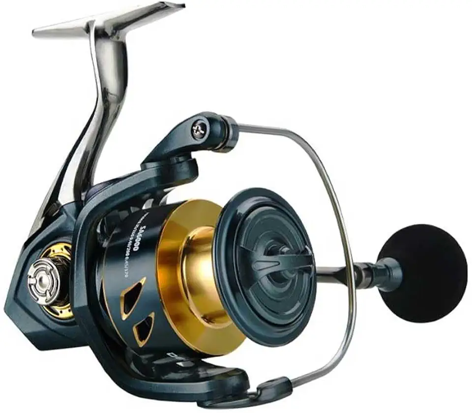 Molinete para Pesca Marinha Sem Folga - Ultra Leve com Estrutura Metálica, 20kg Arrasto Suave Carretilha para Pesca, Anti-Corrosão - Molinete Rotativo Resistente para Água Salgada