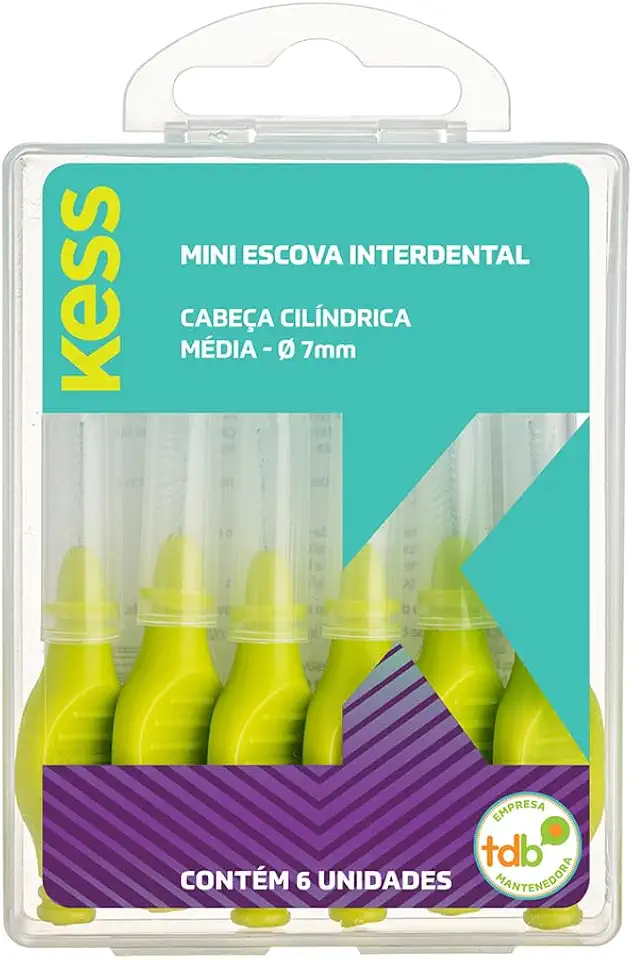 Kess Mini Escova Interdental Cilíndrica Média 7 Mm Com 6