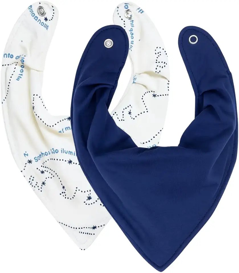 Kit 2 Babadores Bandana Impermeáveis para Bebê – 100% Algodão, Laváveis e Reutilizáveis