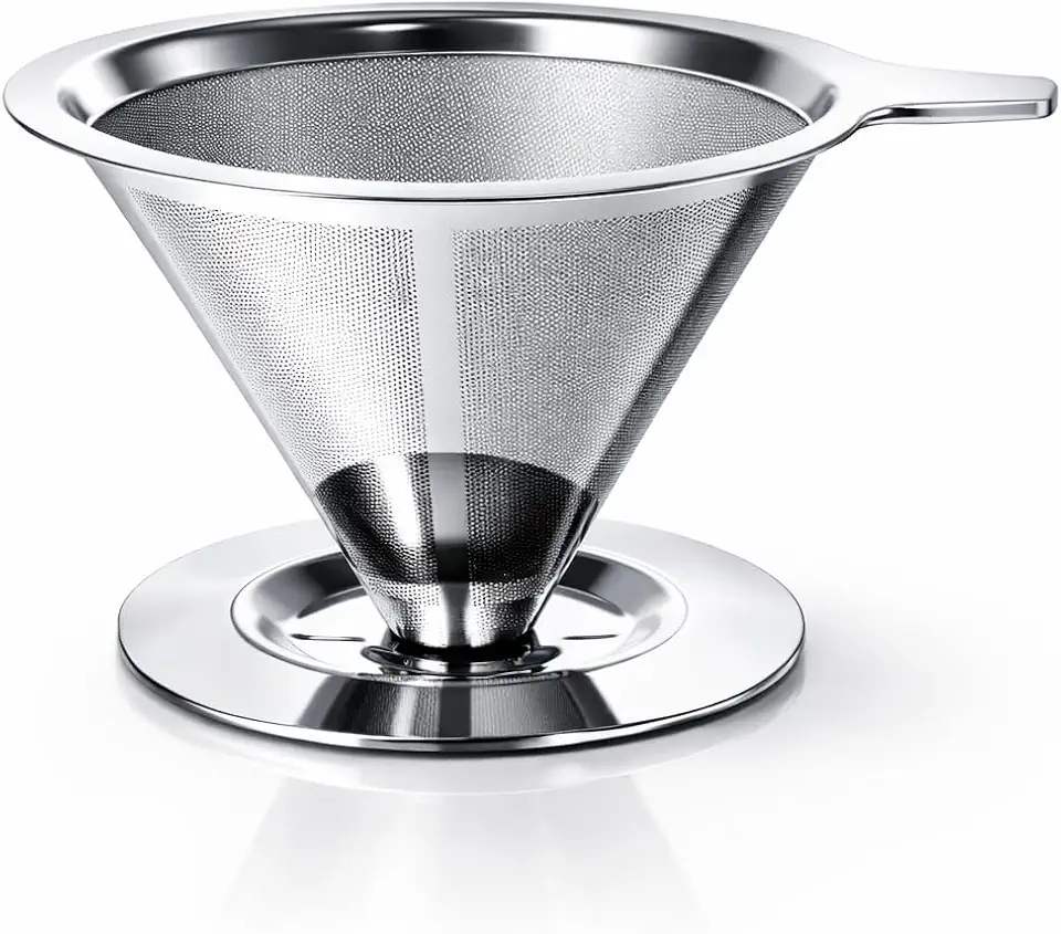 Coador de Café 103 em Aço Inox Reutilizável – Filtro Permanente Sem Papel – Filtro de Café Inox 103 Durável, Ecológico e Fácil de Limpar