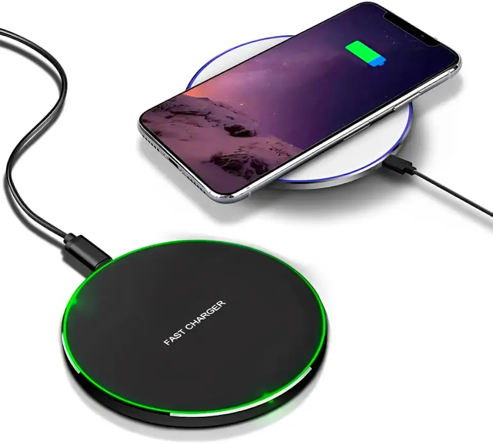 Carregador Rápido sem fio por indução compatível com iPhone 17 16 15 14 13 12 11 Pro Max/Mini/Plus/XR/X/8, Max Fast Wireless Pad Mat para Samsung Galaxy S24/S23/S22/S21/S20/S10, Galaxy Buds e Fones