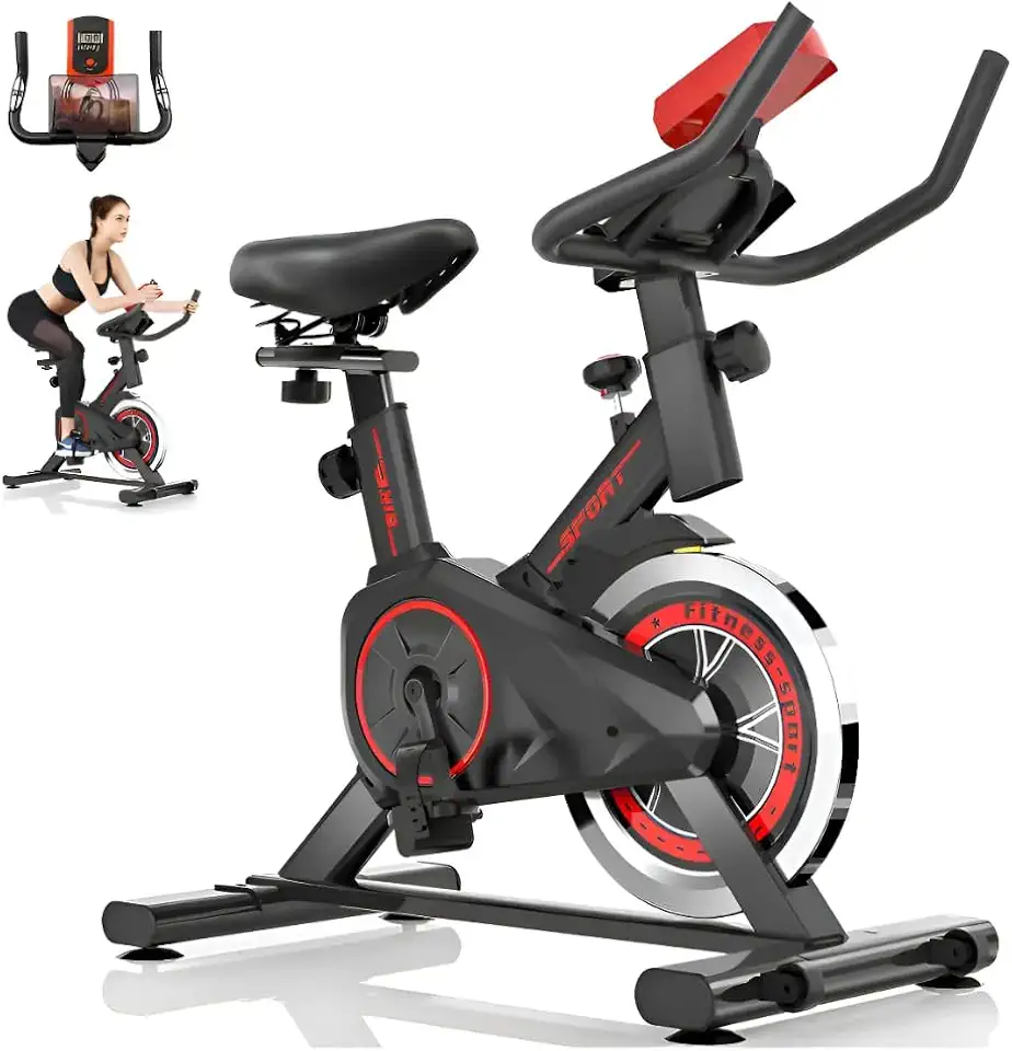 Bicicleta Ergométrica Bike Spinning – Bike Treino em Casa, Academia, Exercícios Cardio e Emagrecimento, Design Confortável e Ajustável, Vertical Silenciosa +100kg