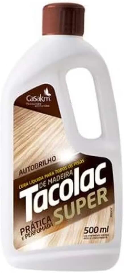 Cera Líquida Auto Brilho Tacolac Para Todos os Pisos de Madeira, Súper Prática e Perfumada, Máxima Proteção, 500ml