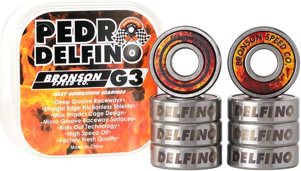 Bronson Speed Co. Bronson Speed Co Skateboard Rolamentos Pedro Delfino Pro G3