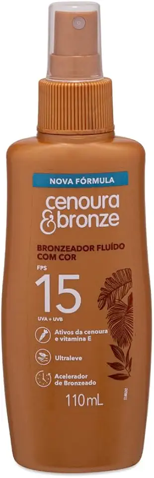 Bronzeador Fluído com Cor Spray FPS 15 Cenoura & Bronze 110ml