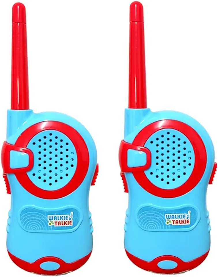 Par de Rádio Comunicador de Brinquedo Celular Infantil Polícia Walkie Talkie Vermelho e Azul