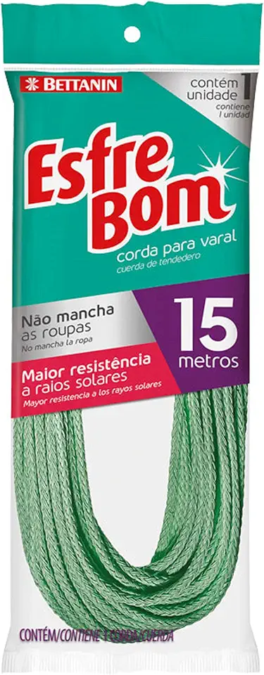 EsfreBom - Corda Plástica Para Varal de 15 metros, Bettanin