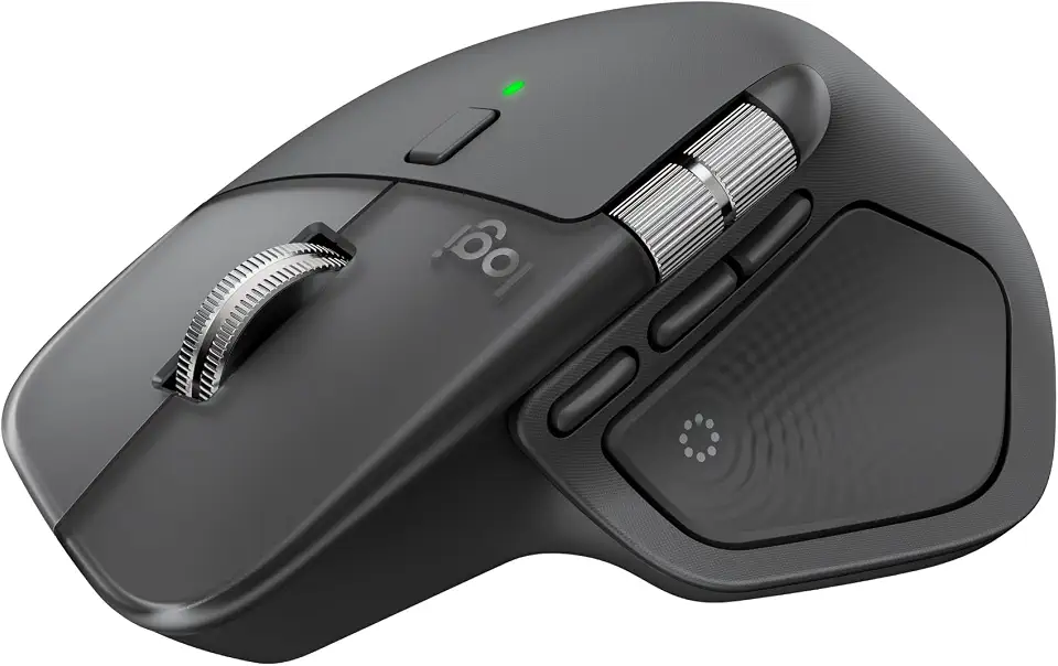 Mouse sem fio Logitech MX Master 4 com o Desempenho avançado e a Sensação tátil do Haptic feedback, Design ergonômico, Rolagem ultra rápida, Conexão USB-C ou Bluetooth, Windows, macOS - Grafite