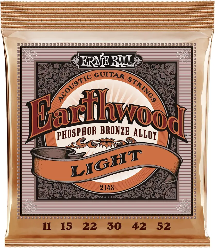 ENCORDOAMENTO011-052 P/ VIOLÃO AÇO EARTHWOOD TENSAO LEVE PHOPHOR BRONZE P02148 ERNIE BALL