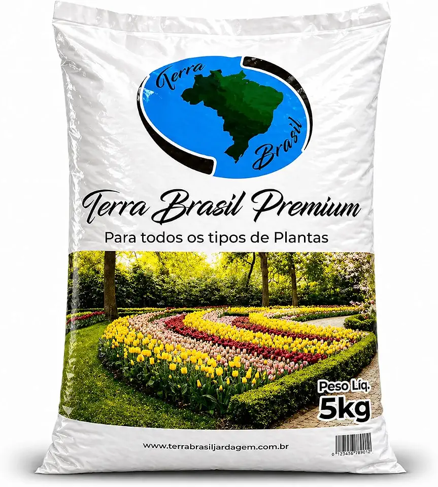 Terra Vegetal Premium 5kg com Fibra de Coco (Fibraxim) e Adubo de Curral | Substrato Orgânico Rico em Nutrientes | Alta Retenção de Umidade | Embalagem Reforçada | Ideal para Vasos, Hortas e Jardins