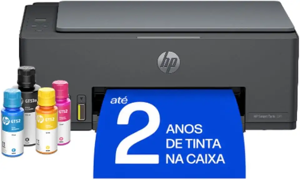 Impressora Multifuncional HP Smart Tank 584 Tanque de Tinta Colorida Wi-Fi com autorreparo, USB - Impressora, Copiadora e Scanner Cor: ‎Cinza Chumbo (5D1C1A)