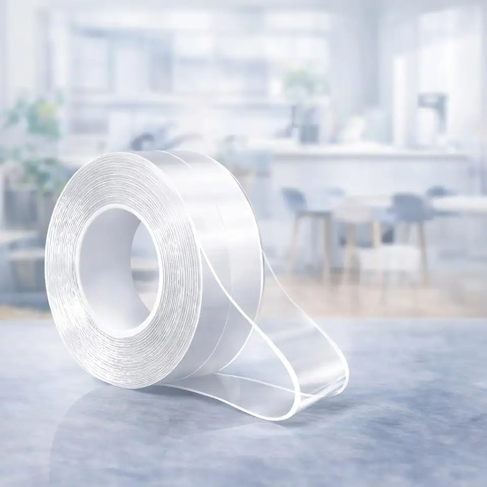 Super Fita Nano Adesiva Dupla Face Transparente Extra Forte Lavável 3m para Fixação de Objetos em Parede, Cozinha, Banheiro e Escritório