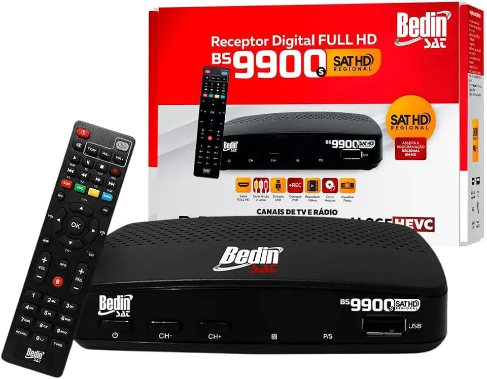 Receptor Digital Sat Hd Regional Banda Ku Bs9900s Bedin