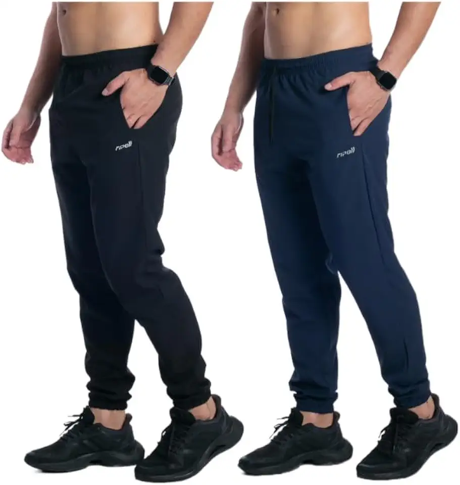 Kit 2 Calça Tactel Elastano Jogger Masculina Corta Vento Treino Academia Esportiva