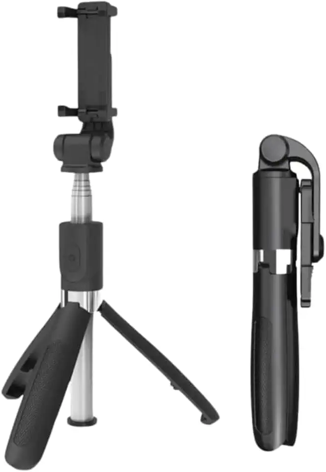 Top Bastão Tripé Pau de Selfie Bluetooth 3 em 1 Dobrável 360º com Controle Remoto para Celular e Câmera – Selfie Stick Compacto Leve Ajustável para Vídeos, Fotos, Lives, Reuniões e Viagens