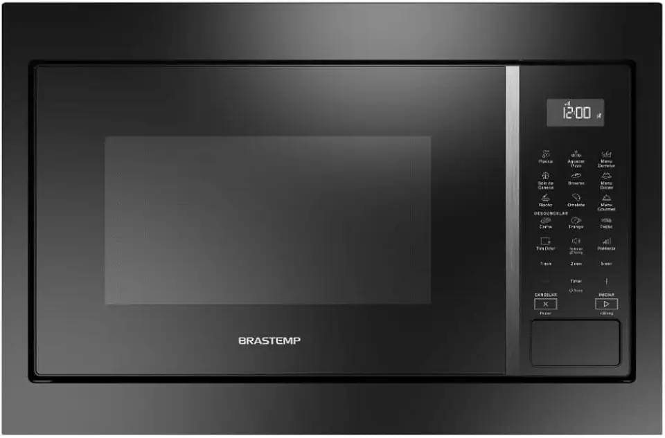 Micro-ondas Brastemp de Embutir 32 Litros Preto com 18 Receitas Pré-Programadas e Design Sofisticado - BM146AE 220V
