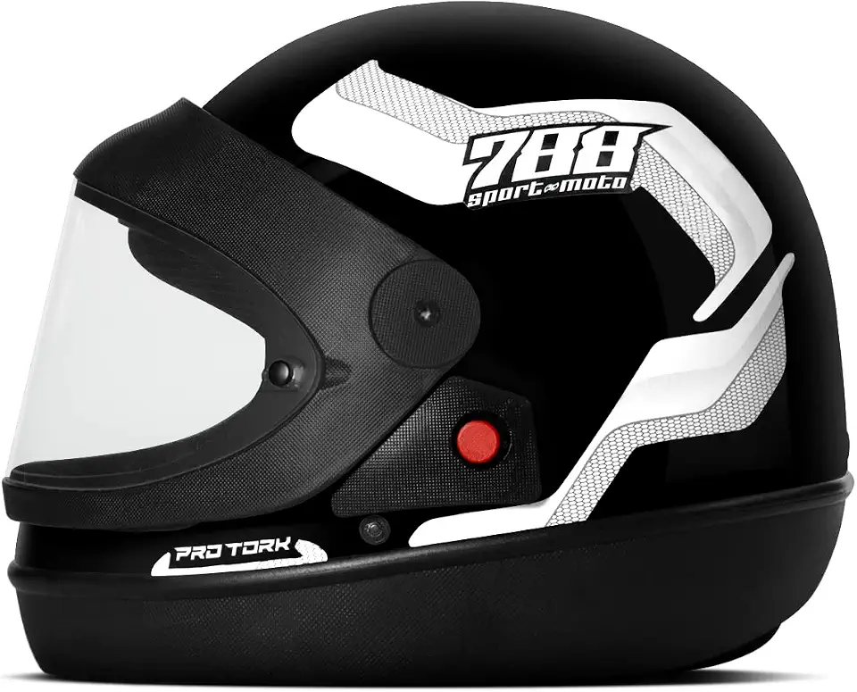 CAPACETE FECHADO PRO TORK SPORT MOTO 788 PRETO - BRANCO TAM. 58