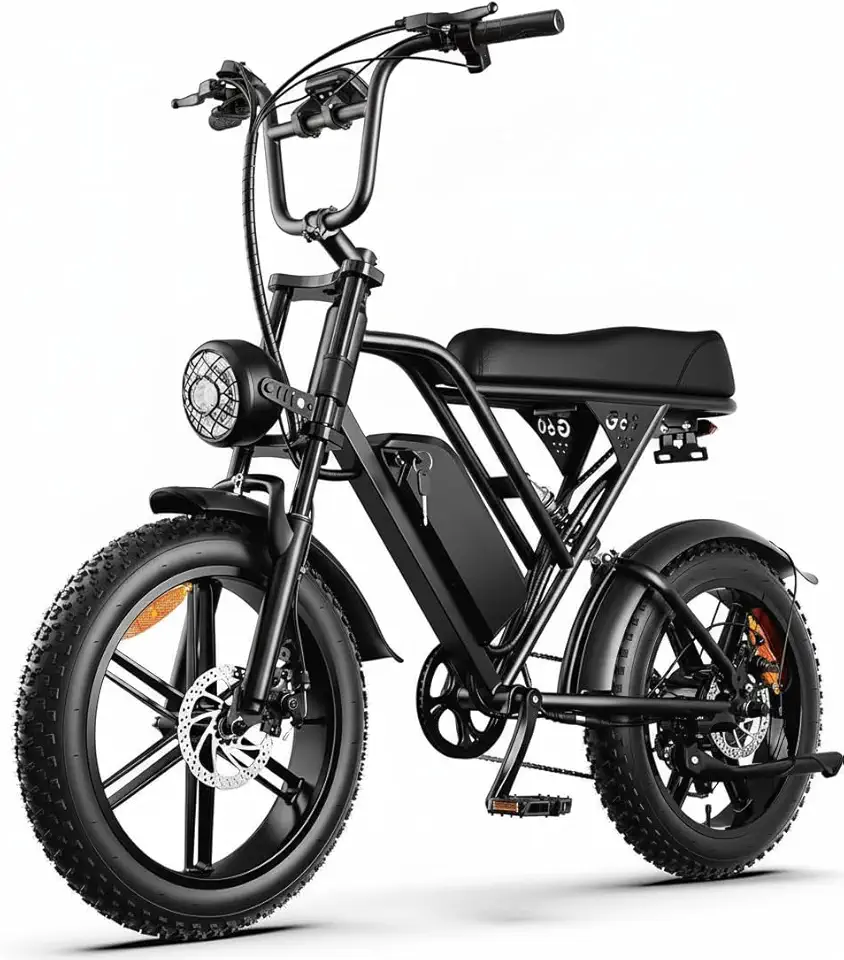 Bicicleta Elétrica HDJ G60 Aro 20 - Motor 1000W, Bateria 48V 15Ah 32Mph, Até 50km Autonomia, Suspensão Dupla, Freio Hidráulico, 7 Velocidades - Mobilidade Urbana para Adultos
