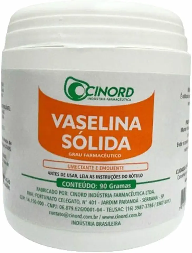 Vaselina Sólida Sem Perfume, 90 g, Uso Corporal