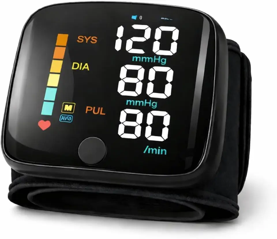 Medidor de Pressão Digital de Pulso Automático com Voz em Português | Recarregável USB | Monitor de Pressão Arterial com Tela LED Grande | Memória para 2 Usuários | Uso Doméstico e Profissional Premium
